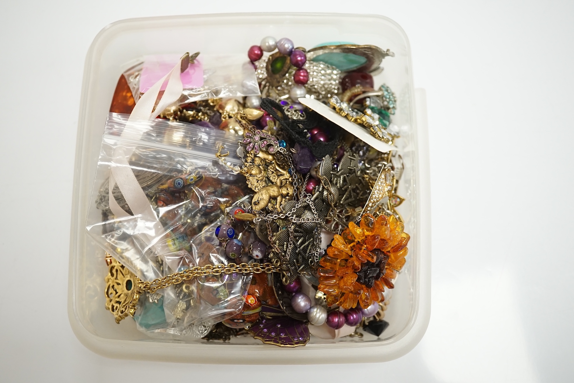 A large quantity of assorted mainly costume jewellery and wrist watches, etc, Condition - fair to good